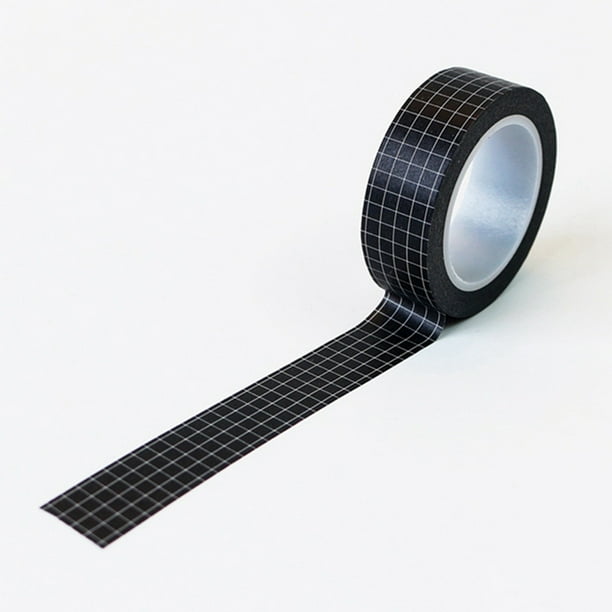 JYEMDV 10M Black and White Grid Washi Tape DIY Planner Masking Tape Adhesive Tapes Stickers Decorative Stationery Tapes Office Supplies Color : Black